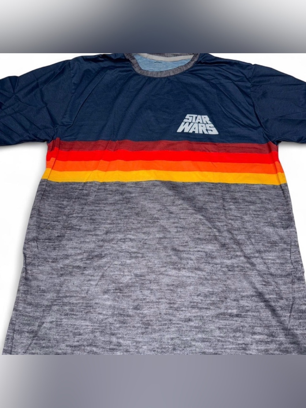 Star Wars Navy, Gray & Red Retro Stripe Short Sleeve Tee